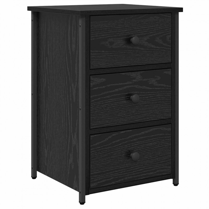 Szafka Nocna z szufladą 2 pcs Czarny Dąb 40 x 36 x 60 cm