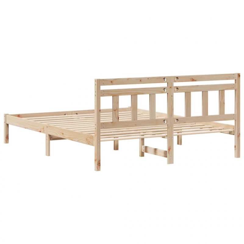 Ramka łóżka Brązowy 140 x 200 cm Lite drewno sosnowe