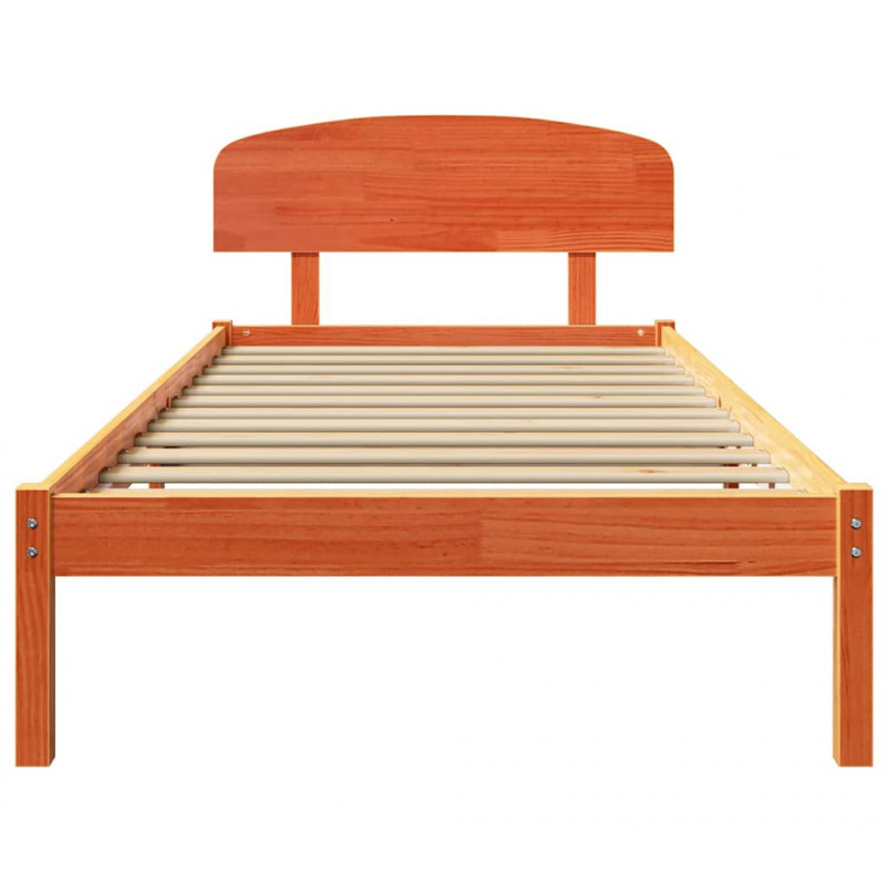 Ramka łóżka Woskowy Brąz 90 x 200 cm Lite drewno sosnowe