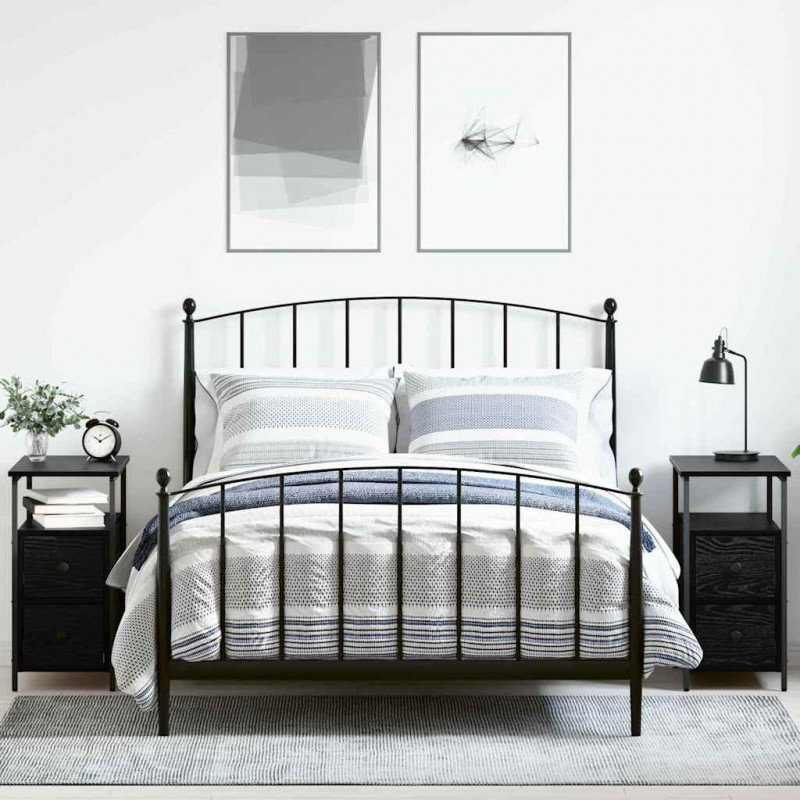 Szafka Nocna z szufladą 2 pcs Czarny dąb 30 x 60 x 60 cm