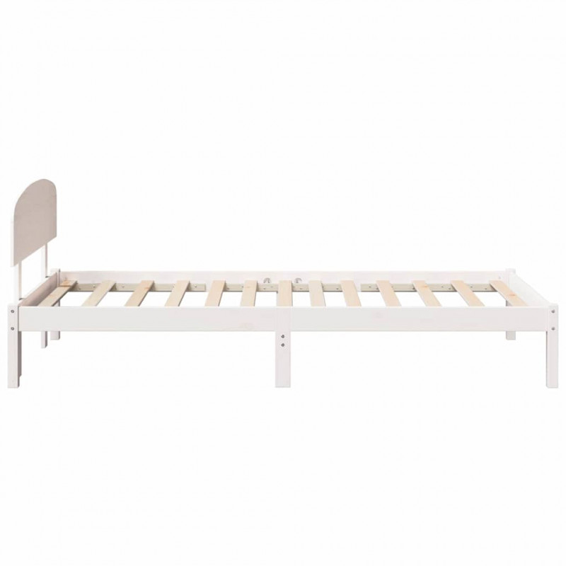 Ramka łóżka Z zagłówkiem Biały 80 x 200 cm Lite drewno sosnowe