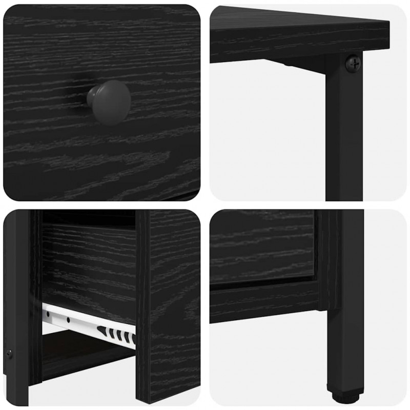 Szafka Nocna z szufladą 2 pcs Czarny dąb 30 x 60 x 60 cm