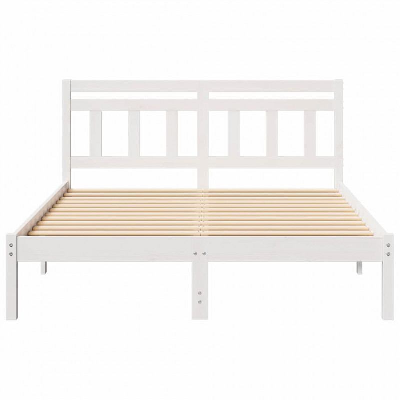 Ramka łóżka Biały 120 x 200 cm Lite drewno sosnowe