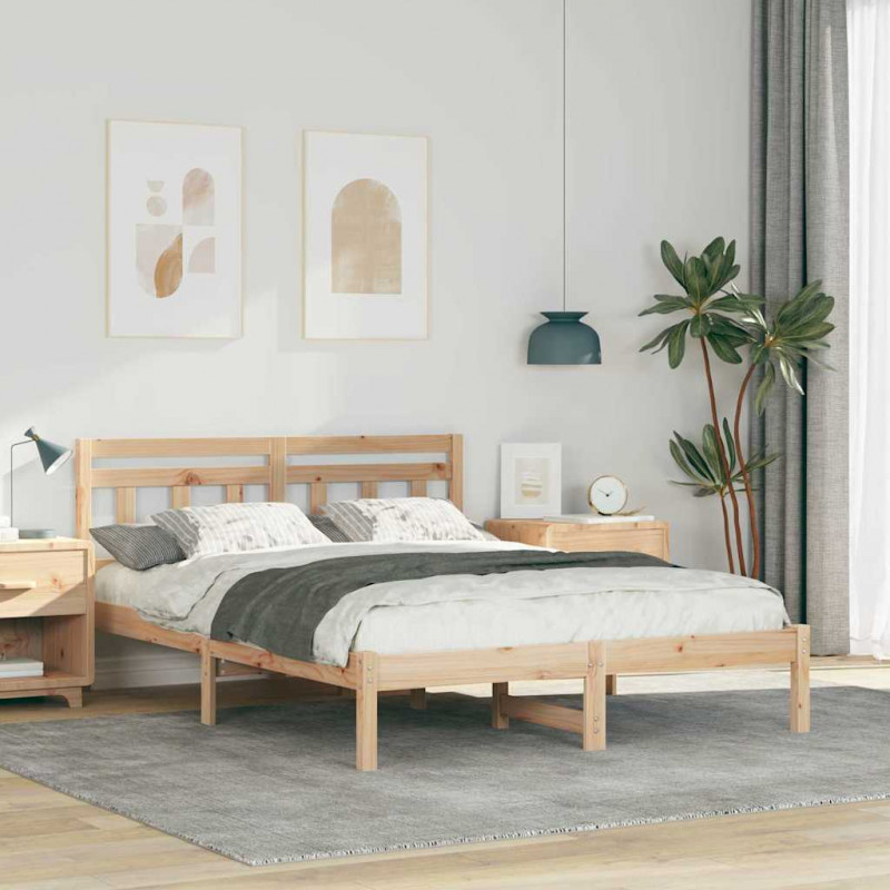 Ramka łóżka Brązowy 120 x 190 cm Lite drewno sosnowe