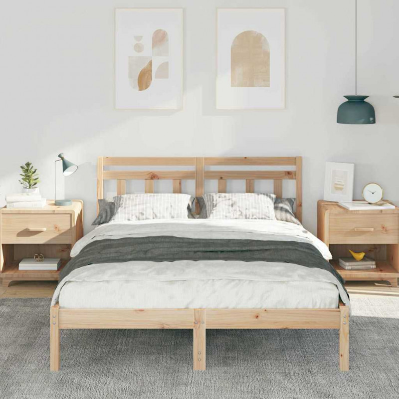 Ramka łóżka Brązowy 120 x 190 cm Lite drewno sosnowe