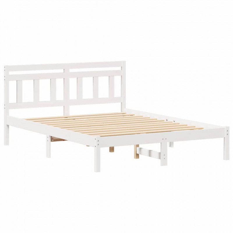 Ramka łóżka Biały 120 x 190 cm Lite drewno sosnowe
