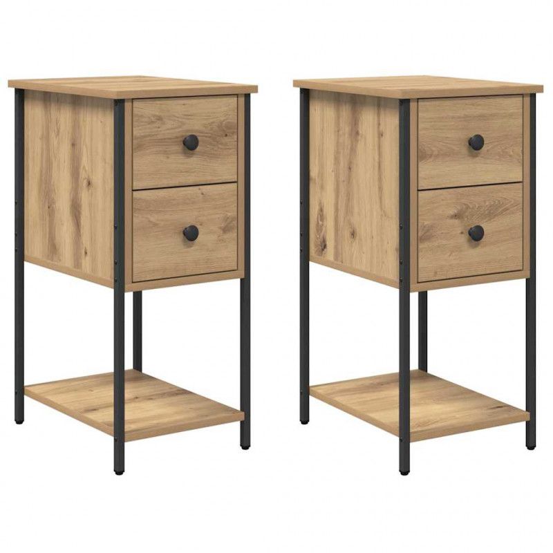 Szafka Nocna z szufladą 2 pcs dąb artisan 32 x 42 x 70 cm