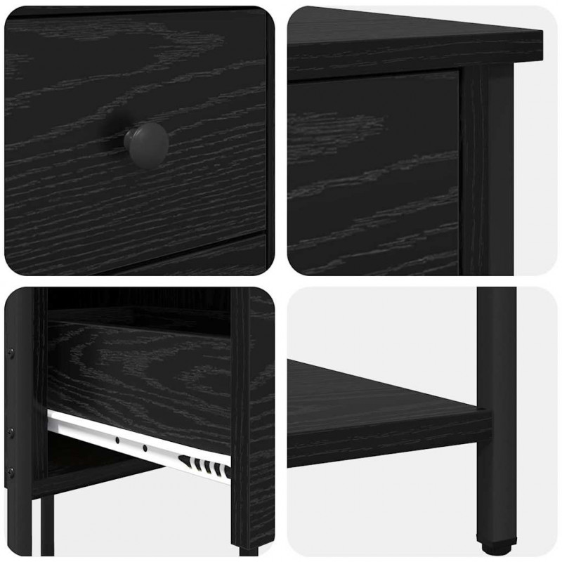 Szafka Nocna Czarny dąb 32 x 42 x 70 cm Materiał drewnopochodny