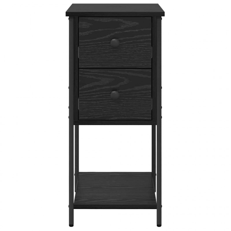 Szafka Nocna z szufladą 2 pcs Czarny dąb 32 x 42 x 70 cm