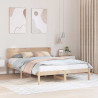 Ramka łóżka Naturalny 200 x 200 cm Lite drewno sosnowe