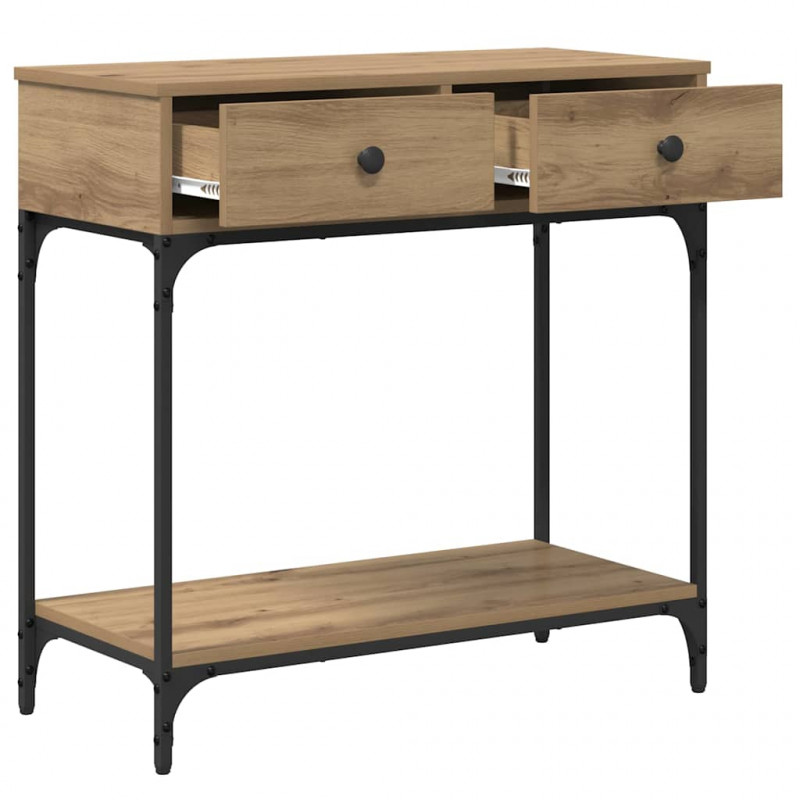 Konsola dąb artisan 75 x 34.5 x 75 cm Materiał drewnopochodny