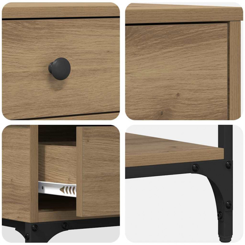 Konsola dąb artisan 75 x 34.5 x 75 cm Materiał drewnopochodny