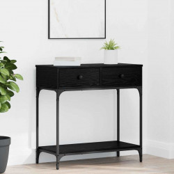Konsola Czarny dąb 75 x 34.5 x 75 cm Materiał drewnopochodny