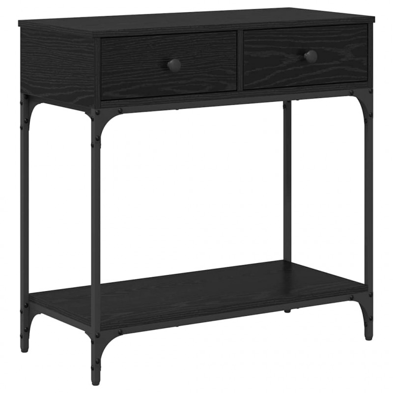 Konsola Czarny dąb 75 x 34.5 x 75 cm Materiał drewnopochodny