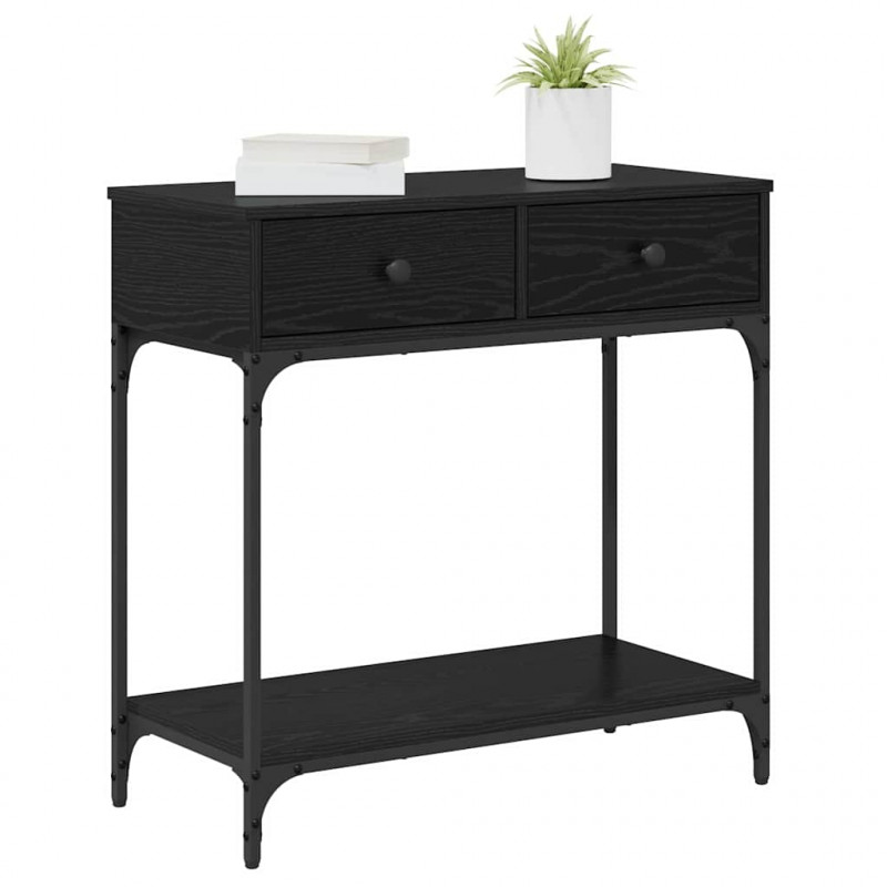 Konsola Czarny dąb 75 x 34.5 x 75 cm Materiał drewnopochodny