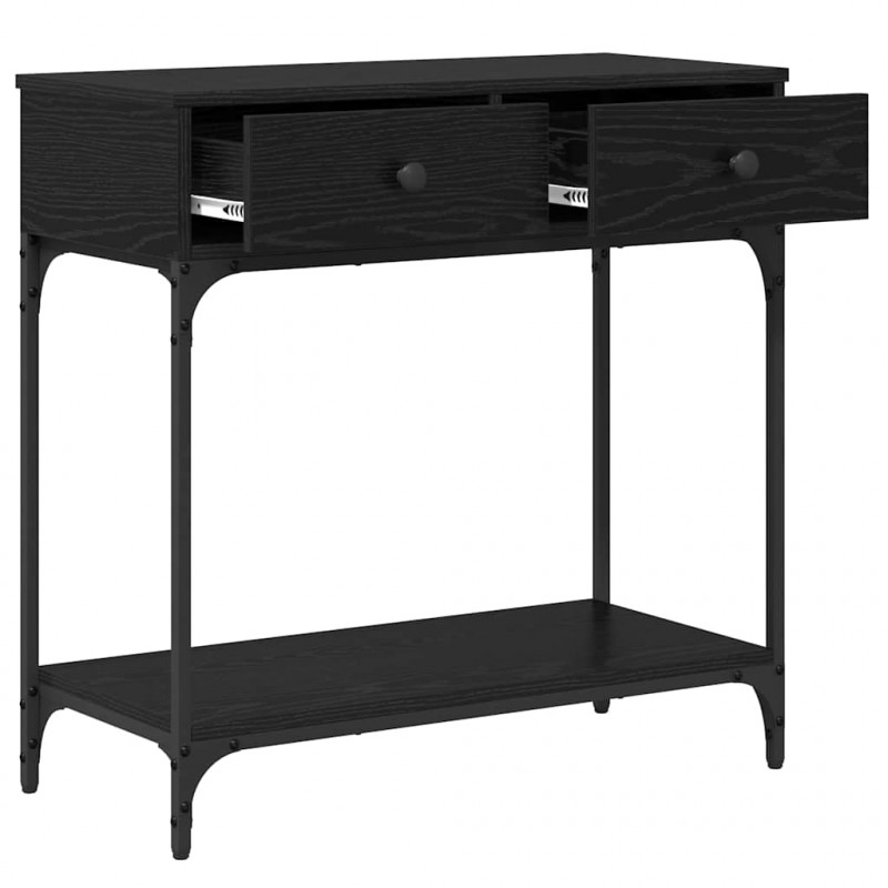 Konsola Czarny dąb 75 x 34.5 x 75 cm Materiał drewnopochodny