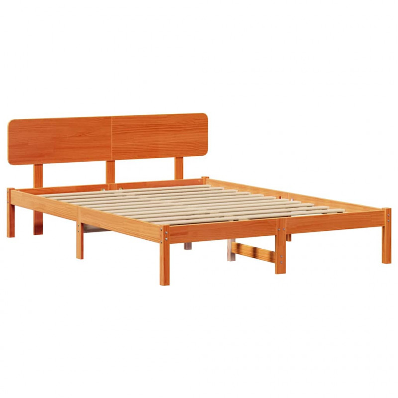 Ramka łóżka Woskowy Brąz 200 x 200 cm Lite drewno sosnowe