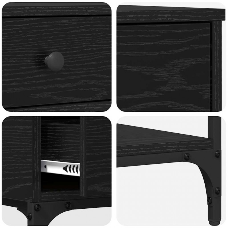 Konsola Czarny dąb 75 x 34.5 x 75 cm Materiał drewnopochodny