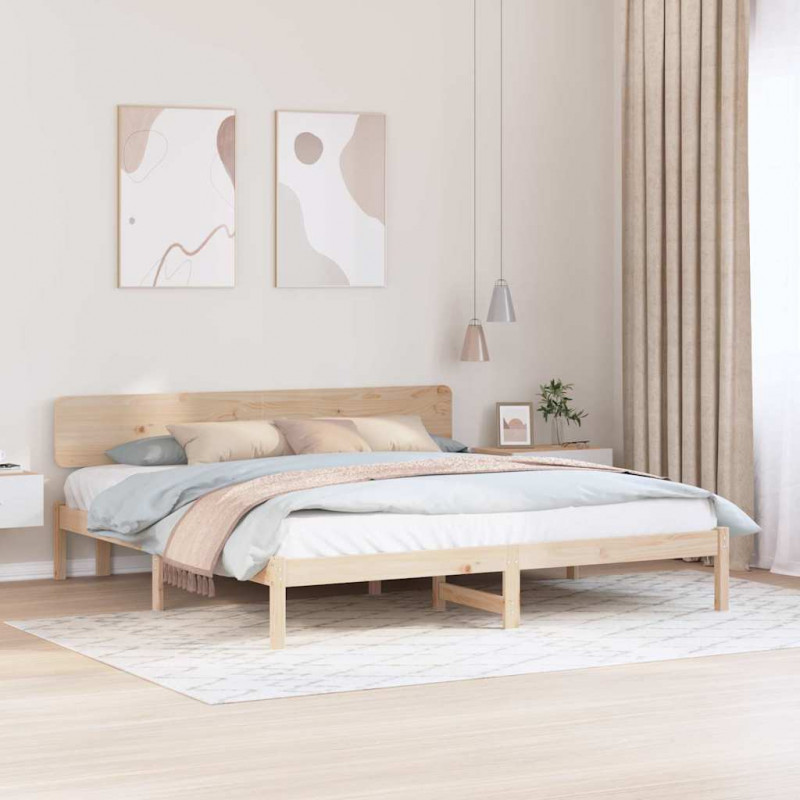 Ramka łóżka Naturalny 180 x 200 cm Lite drewno sosnowe