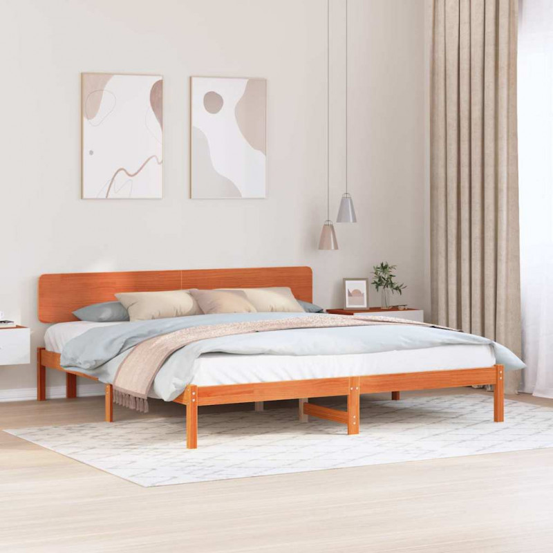 Ramka łóżka Woskowy Brąz 180 x 200 cm Lite drewno sosnowe