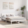Ramka łóżka Z zagłówkiem Biały 160 x 200 cm Lite drewno sosnowe