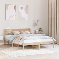 Ramka łóżka Naturalny 150 x 200 cm Lite drewno sosnowe