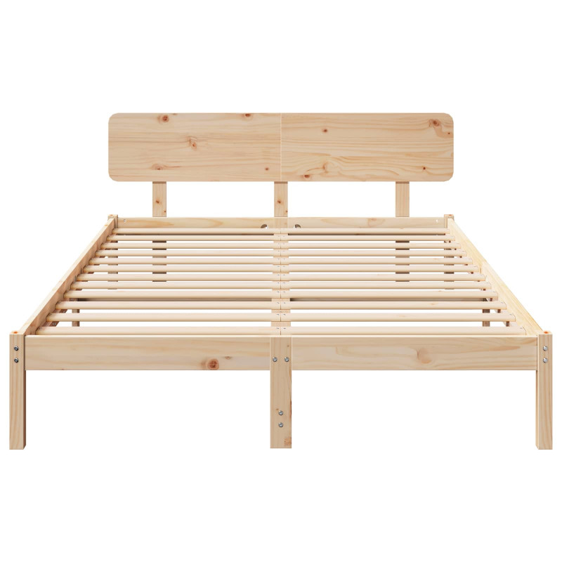 Ramka łóżka Naturalny 140 x 200 cm Lite drewno sosnowe