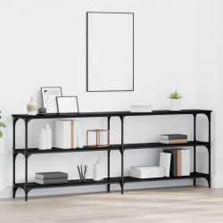 Konsola Czarny dąb 200 x 29 x 75 cm Drewno inżynieryjne i metal