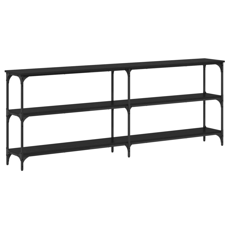 Konsola Czarny dąb 200 x 29 x 75 cm Drewno inżynieryjne i metal