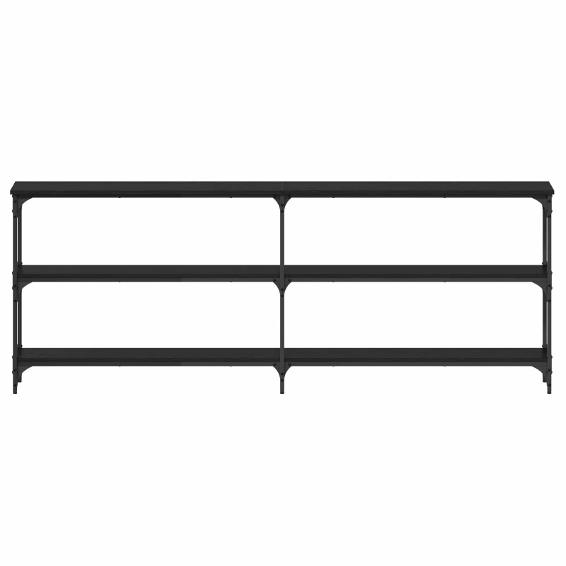 Konsola Czarny dąb 200 x 29 x 75 cm Drewno inżynieryjne i metal