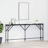 Konsola Czarny dąb 180 x 23 x 75 cm Drewno inżynieryjne i metal
