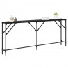 Konsola Czarny dąb 180 x 23 x 75 cm Drewno inżynieryjne i metal