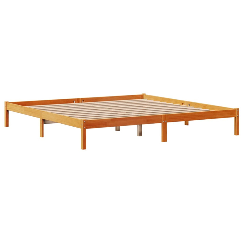 Rama łóżka z wezgłowiem, woskowy brąz, 180x200 cm, sosnowa