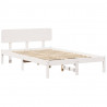 Ramka łóżka Z zagłówkiem Biały 120 x 200 cm Lite drewno sosnowe