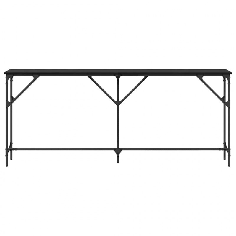 Konsola Czarny dąb 180 x 23 x 75 cm Drewno inżynieryjne i metal