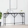 Konsola Czarny dąb 140 x 23 x 75 cm Drewno inżynieryjne i metal