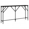 Konsola Czarny dąb 140 x 23 x 75 cm Drewno inżynieryjne i metal