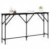 Konsola Czarny dąb 140 x 23 x 75 cm Drewno inżynieryjne i metal