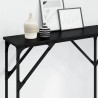 Konsola Czarny dąb 140 x 23 x 75 cm Drewno inżynieryjne i metal