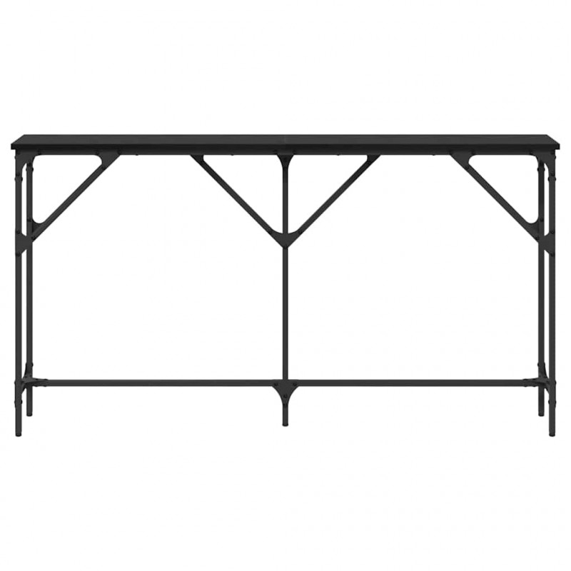 Konsola Czarny dąb 140 x 23 x 75 cm Drewno inżynieryjne i metal