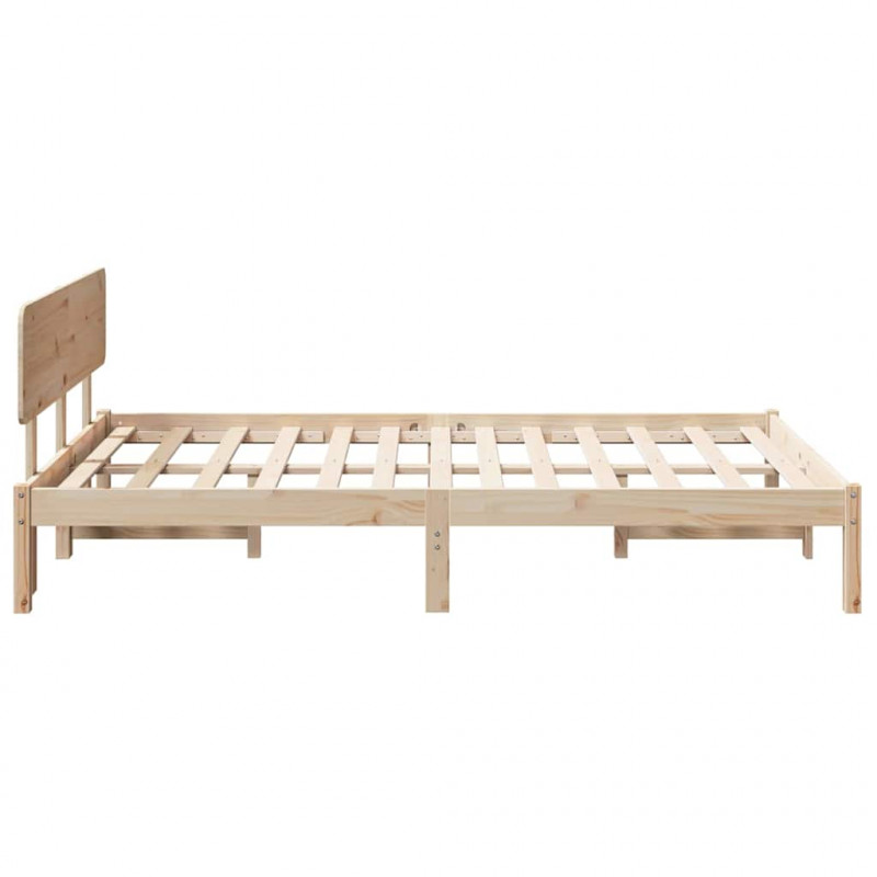 Ramka łóżka Naturalny 140 x 190 cm Lite drewno sosnowe