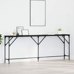 Konsola Czarny dąb 200 x 29 x 75 cm Drewno inżynieryjne i metal