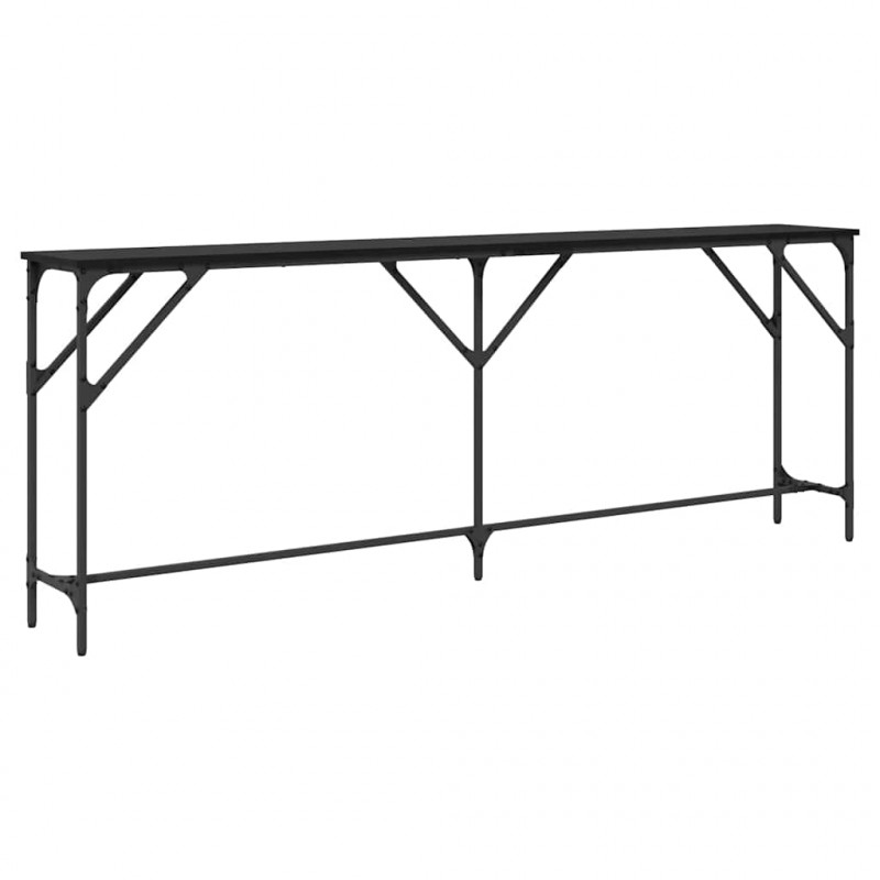 Konsola Czarny dąb 200 x 29 x 75 cm Drewno inżynieryjne i metal
