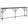 Konsola Czarny dąb 200 x 29 x 75 cm Drewno inżynieryjne i metal