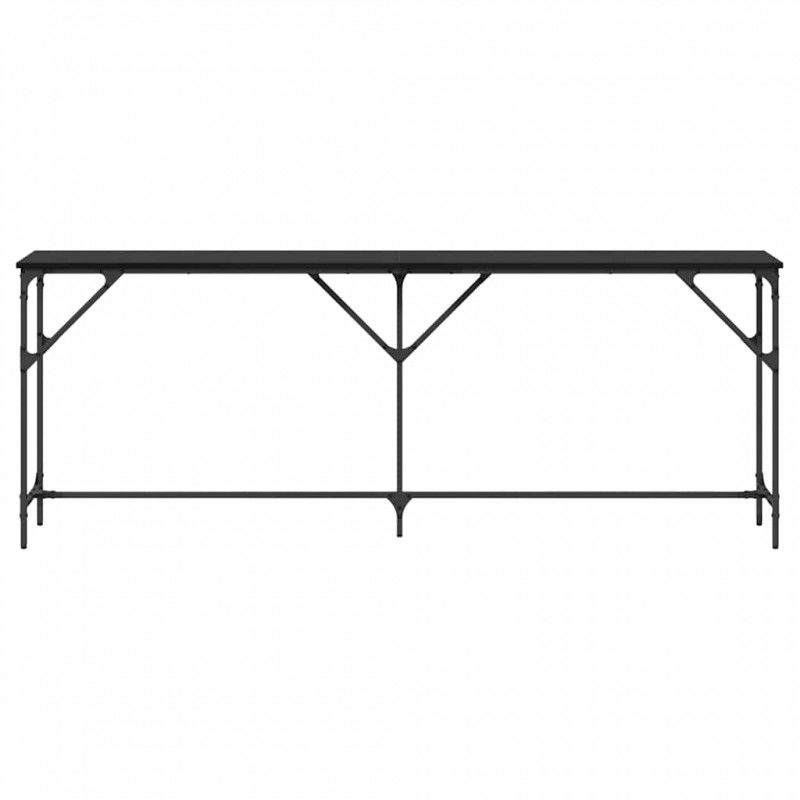 Konsola Czarny dąb 200 x 29 x 75 cm Drewno inżynieryjne i metal