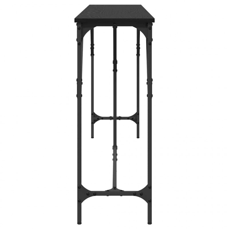 Konsola Czarny dąb 200 x 29 x 75 cm Drewno inżynieryjne i metal