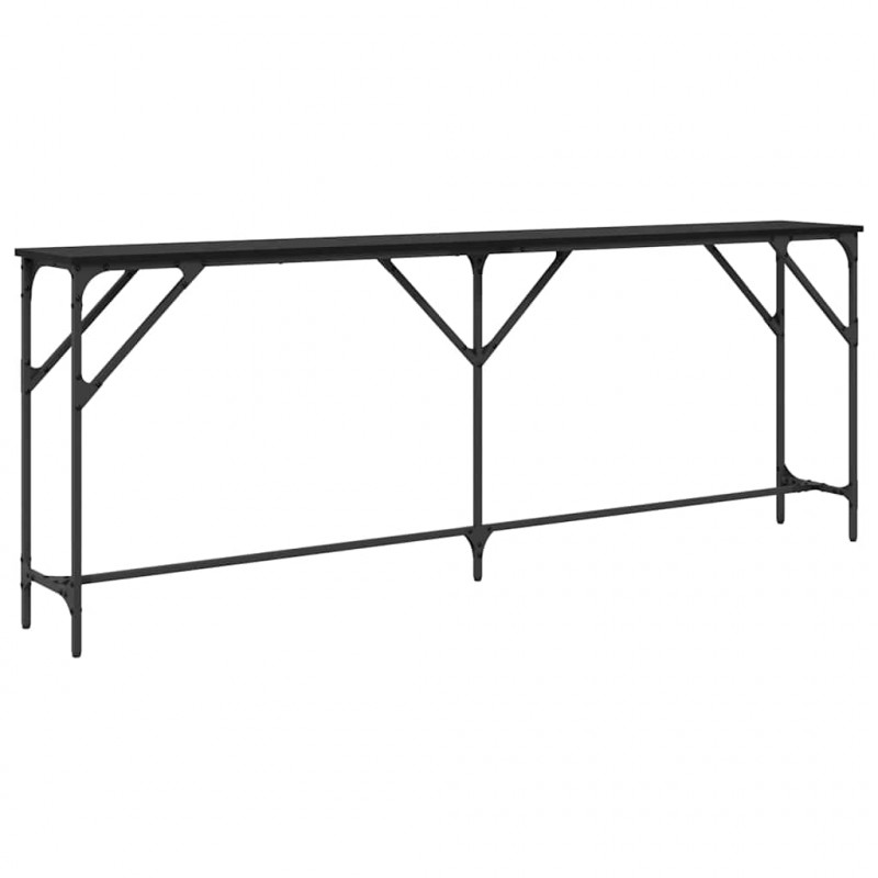 Konsola Czarny dąb 200 x 29 x 75 cm Drewno inżynieryjne i metal
