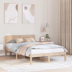Ramka łóżka Naturalny 120 x 190 cm Lite drewno sosnowe