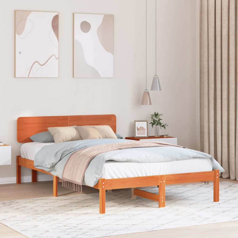 Ramka łóżka Woskowy Brąz 120 x 190 cm Lite drewno sosnowe