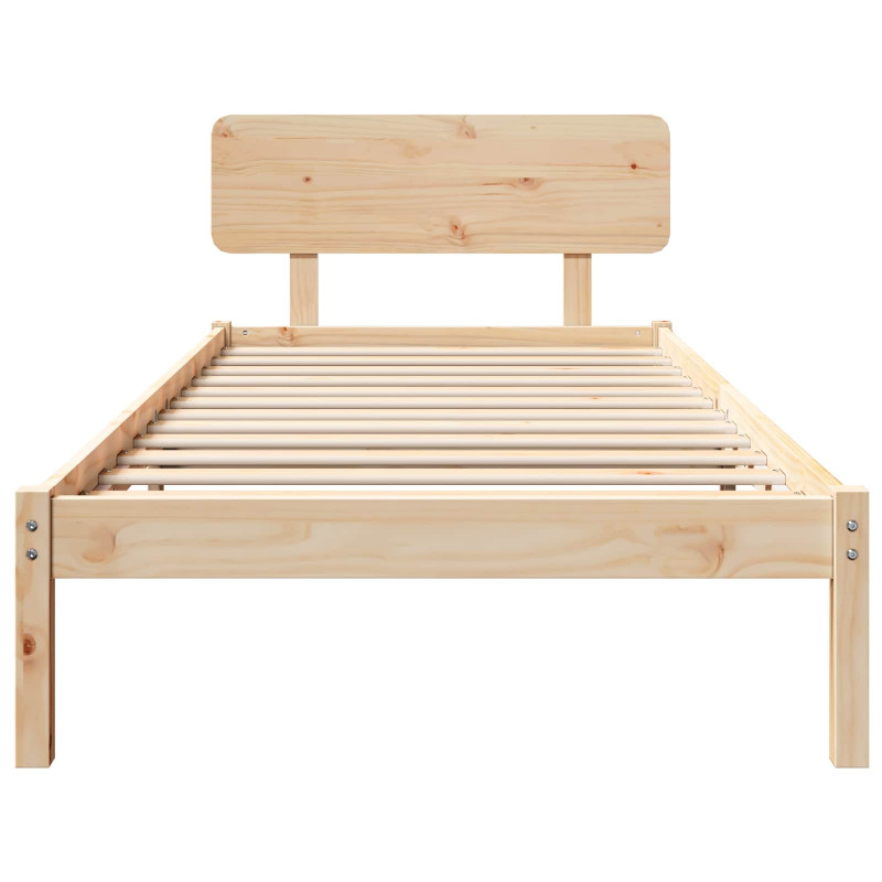 Ramka łóżka Naturalny 100 x 200 cm Lite drewno sosnowe